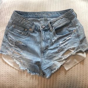 American Eagle High Rise Festival Denim Shorts